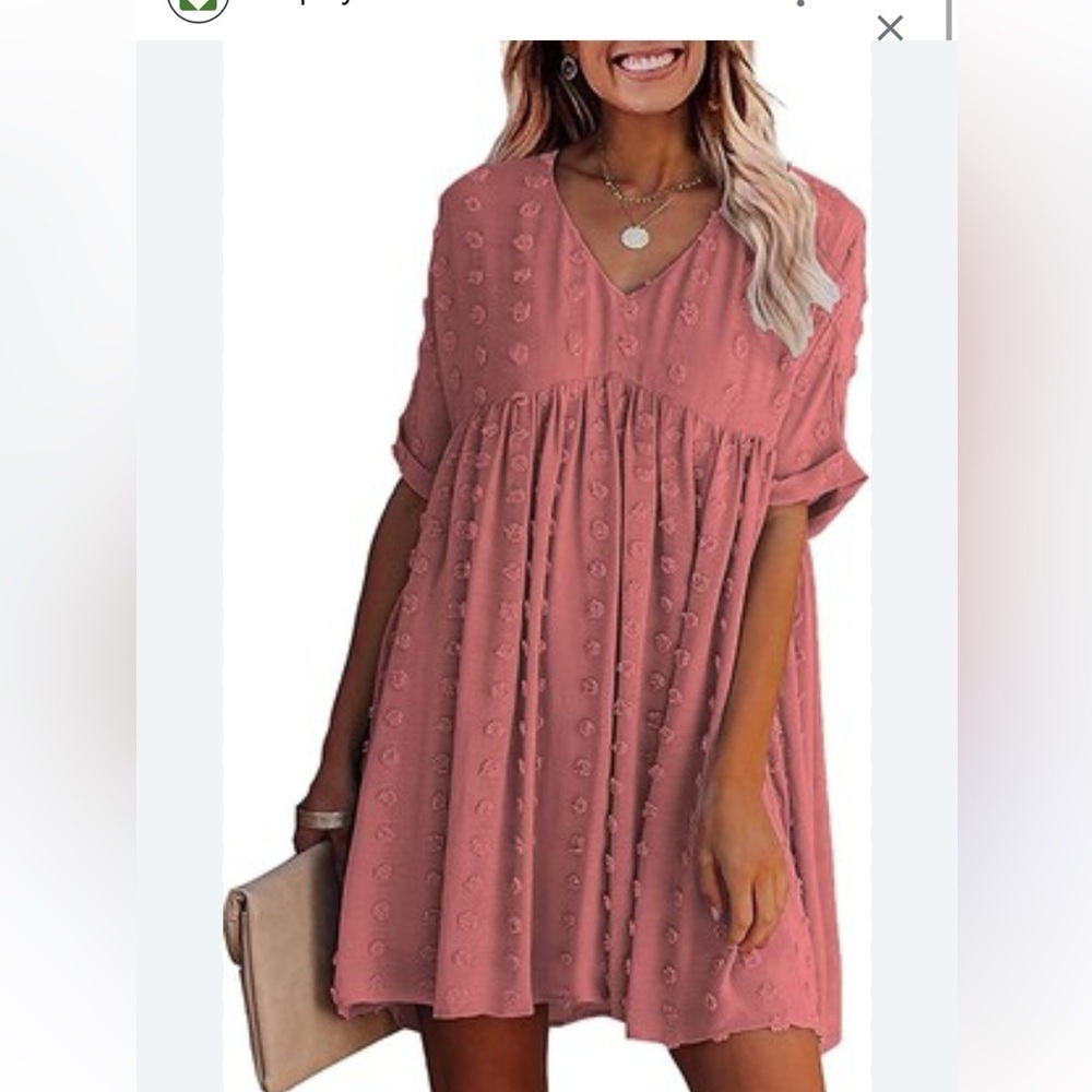 Ours Chiffon Swiss dot baby doll dress NWOT sz M